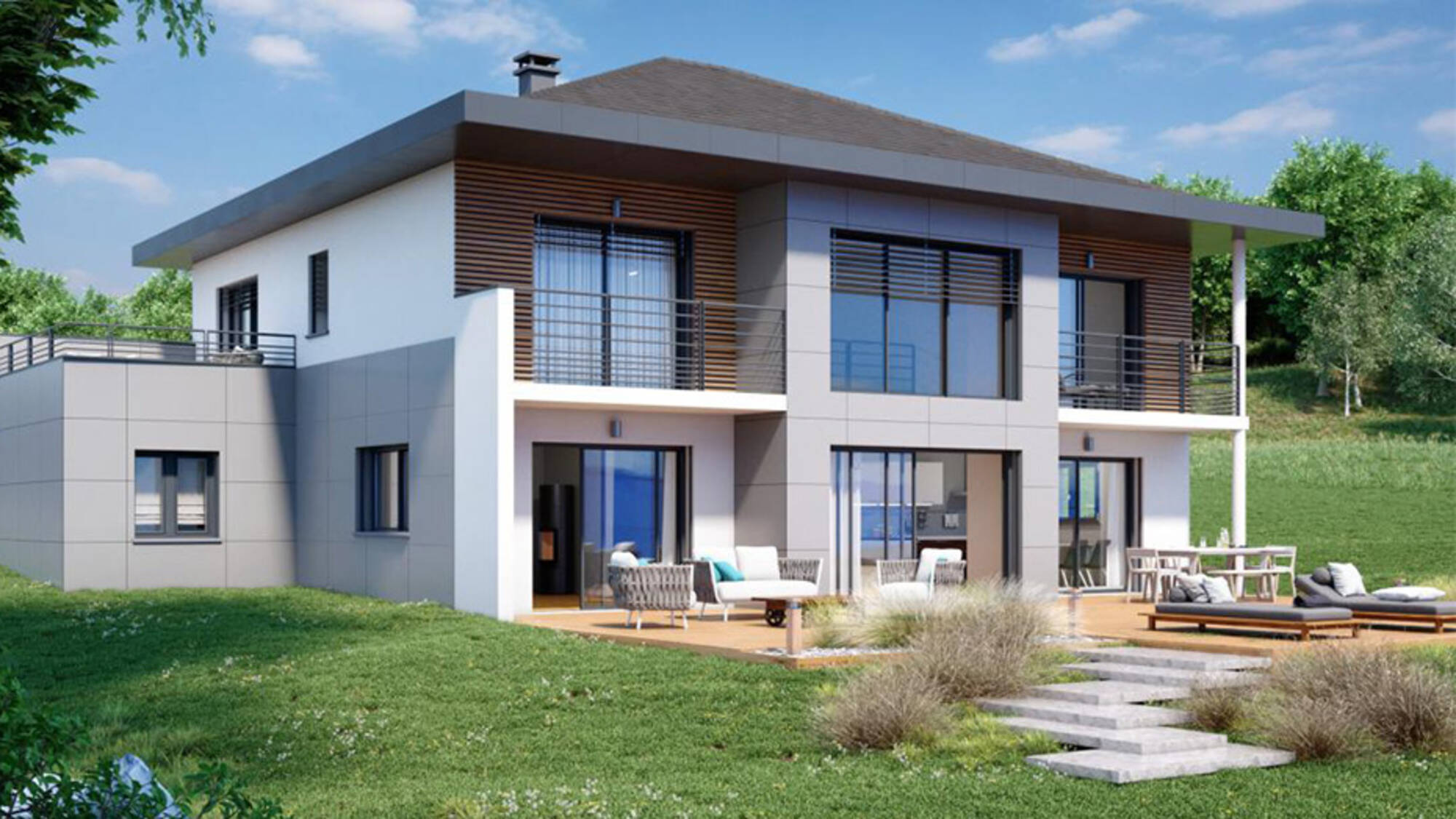 Maison neuve à Prévessin-Möens à Prévessin-Moëns (01) | Maisons Alain Métral